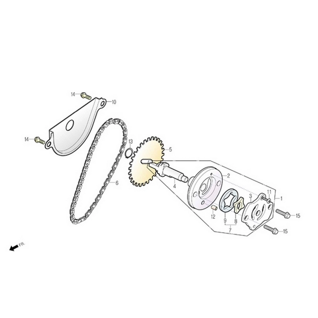 DAELIM SV250 (DL250-S3) MOTOR GOVDE SAG KAPAK CONTASI #SQ250 E0504